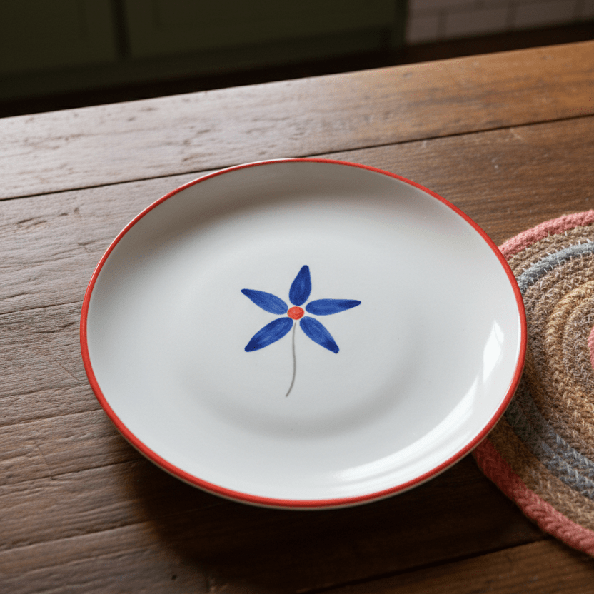 Blue Bloom Quarter Plate - 7 Inch