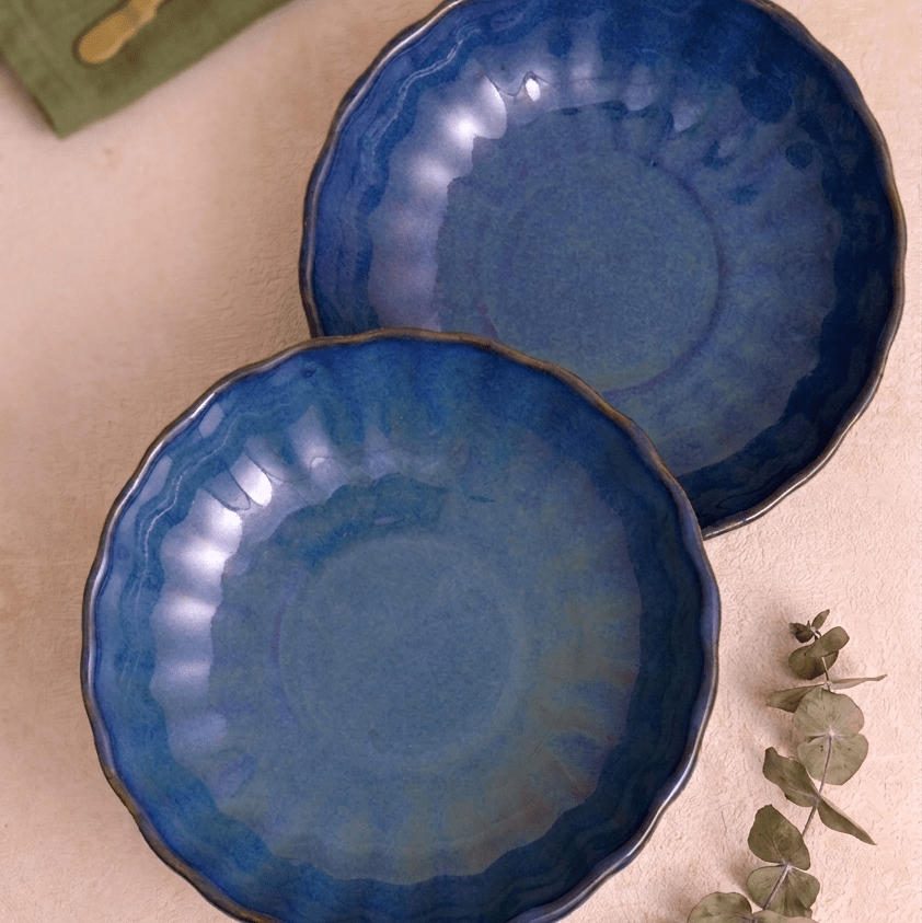 Deep Blue Chaat Plate - 5.5 Inch