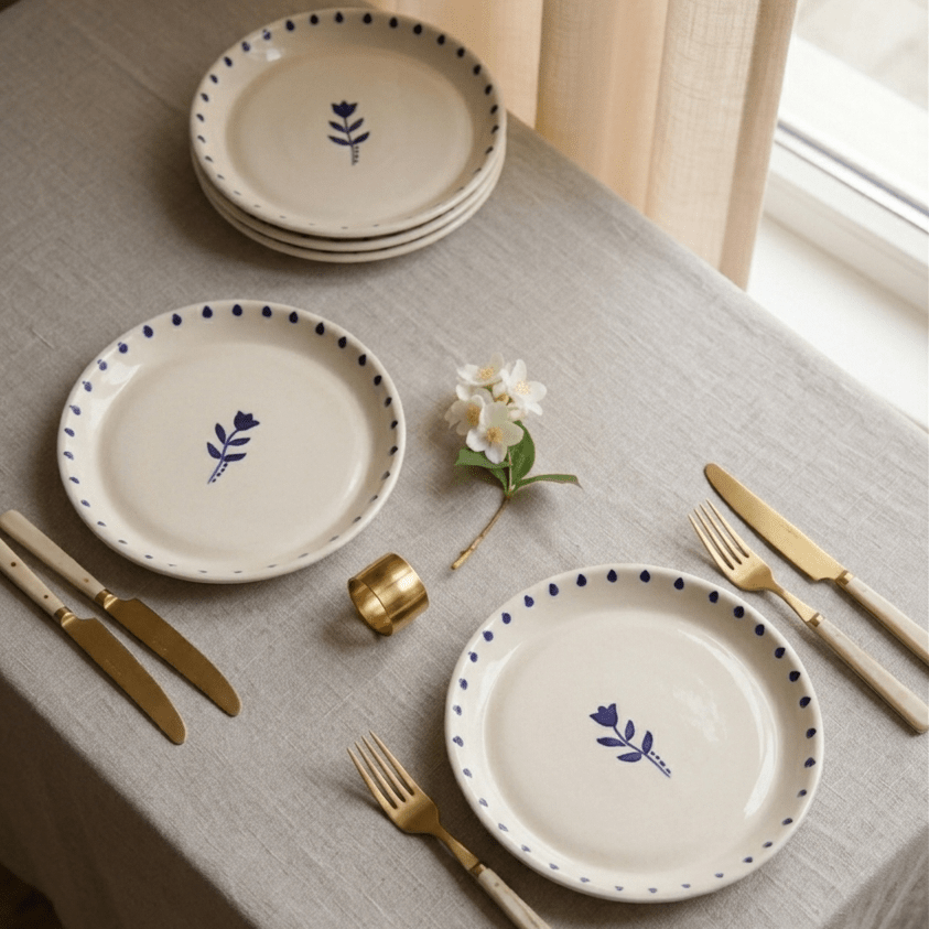 Indigo Bloom Plate - 5 Inch