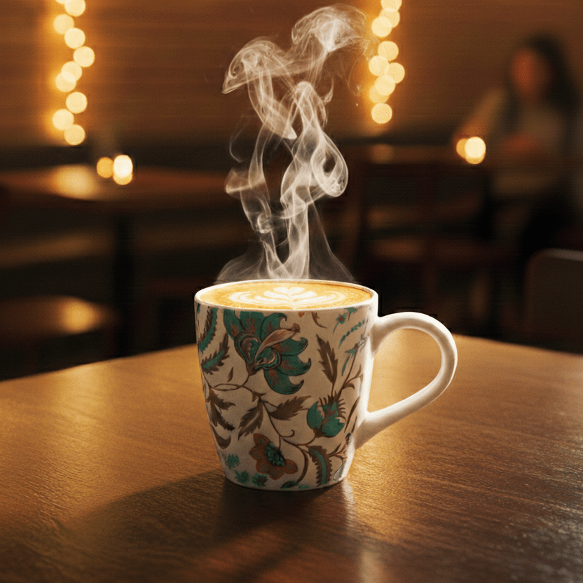Green Flower Tea Mug - 180ML