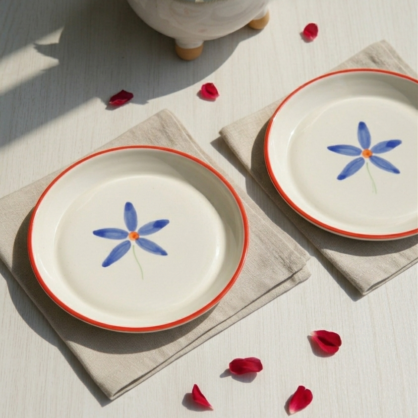 Blue Bloom Plate - 5 Inch (Set of 2)