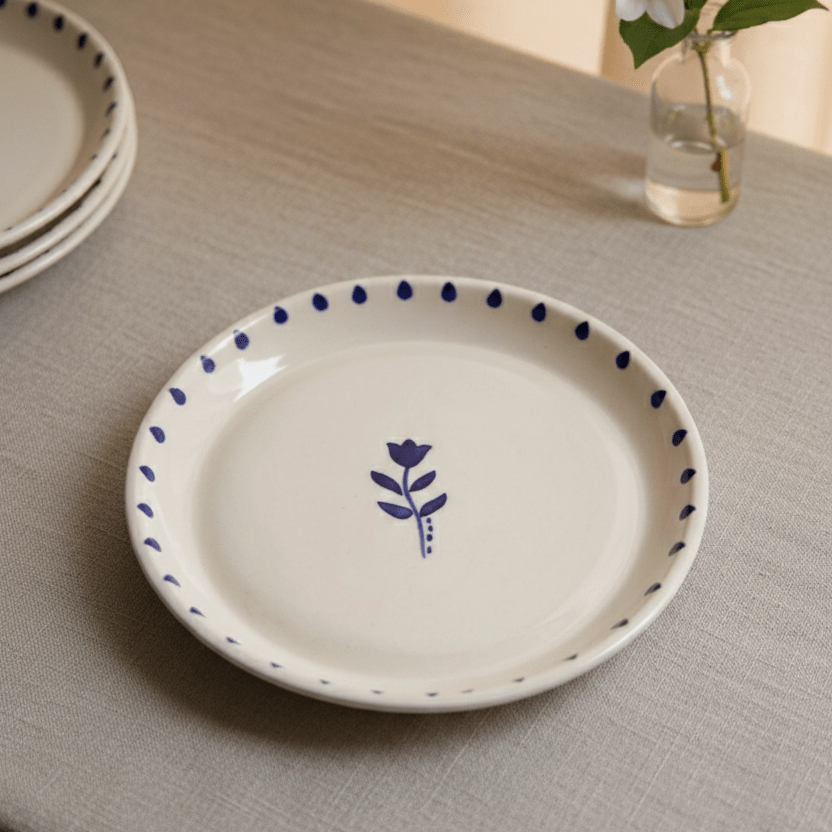 Indigo Bloom Plate - 5 Inch