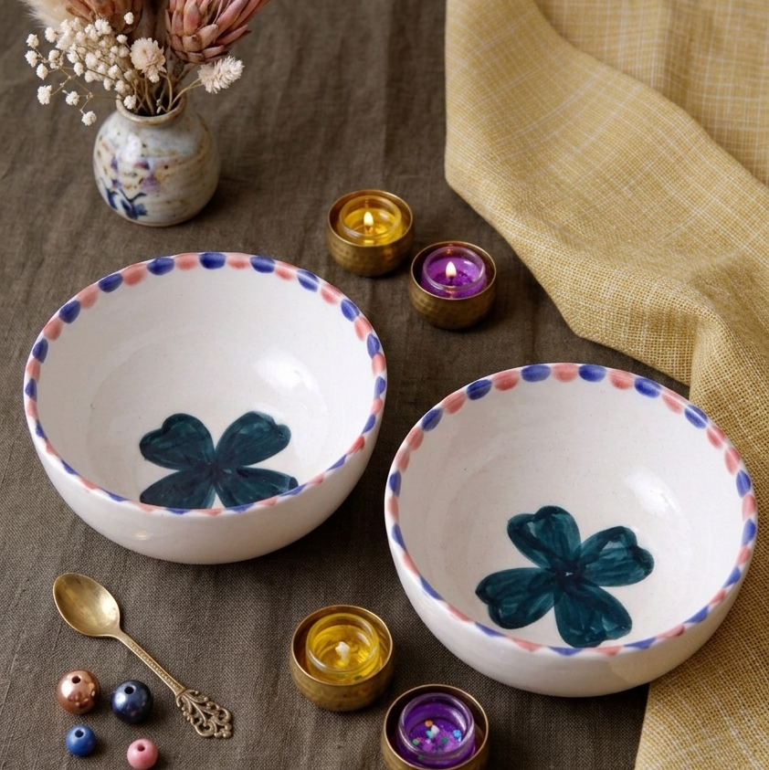 Lucky Bloom Fruit Bowl - 5 Inch (Set of 2)