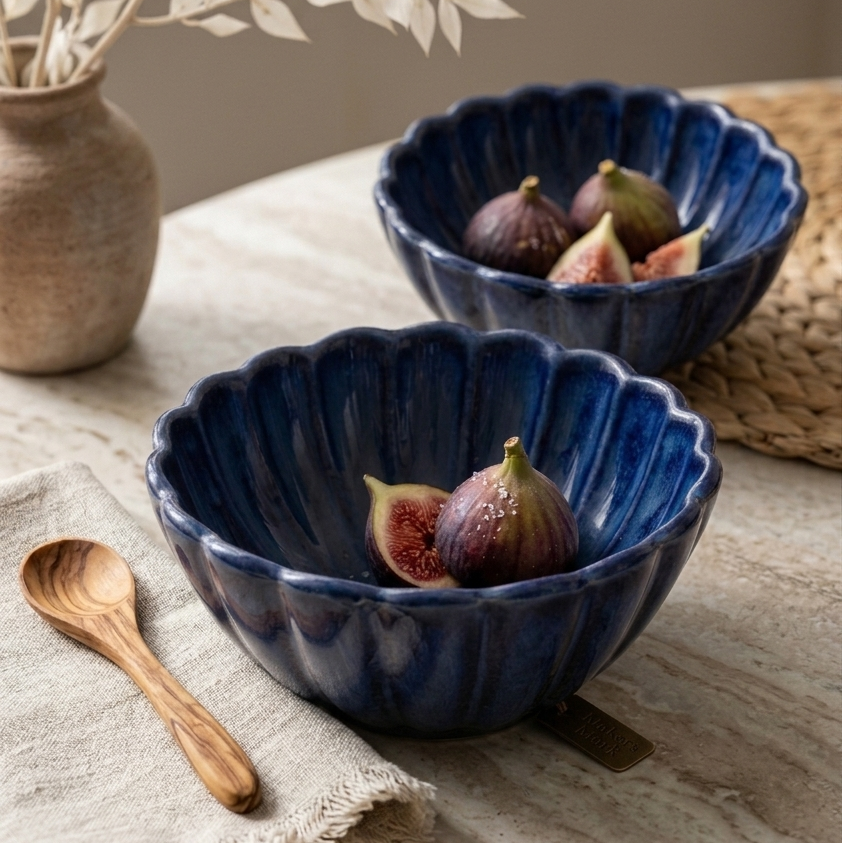 Deep Blue Fruit Bowl - 5.5 Inch, 250ML (Set of 2)