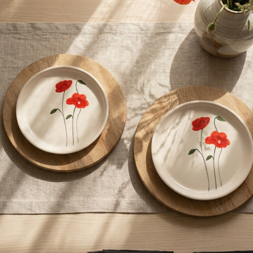Ruby Bloom Plate - 5 Inch (Set of 2)