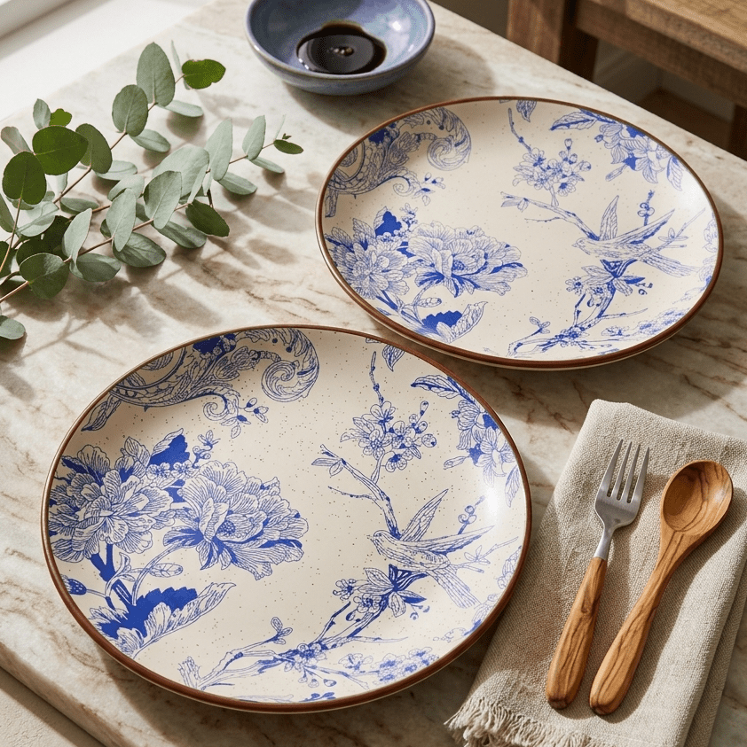 Blue Bird Dinner Plate - 10 Inch (Set of 2)
