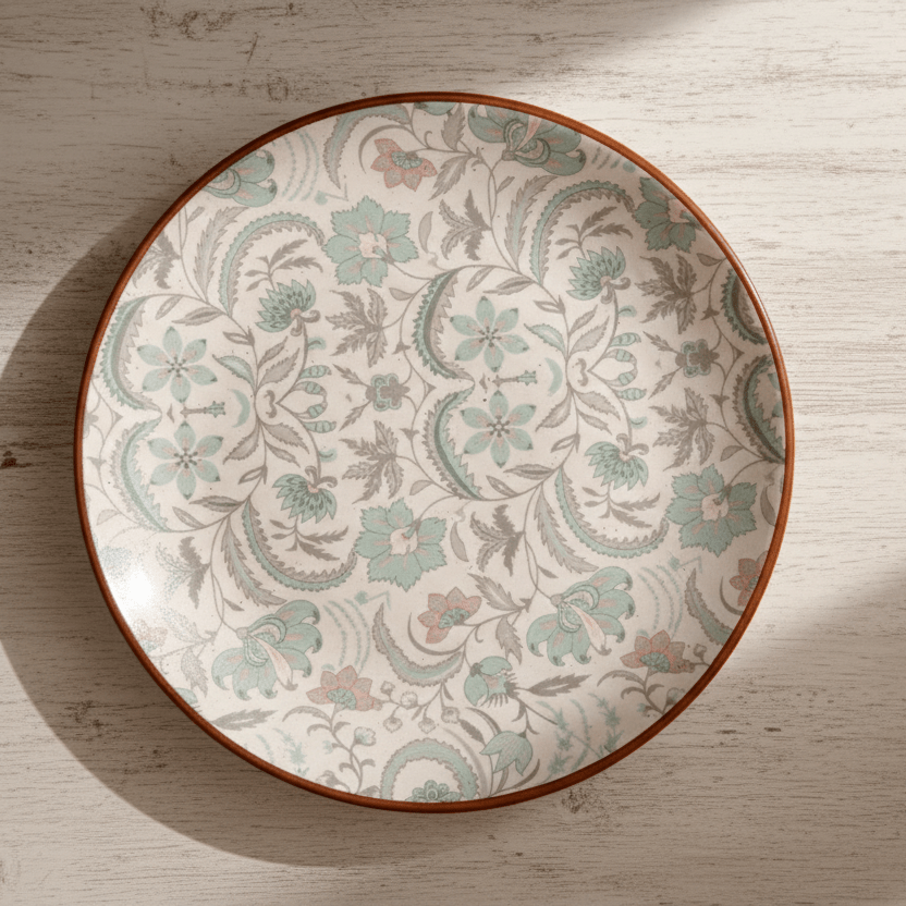Green Flower Dinner Plate - 10 Inch (Set of 6)