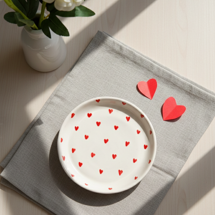 Red Heart Plate - 5 Inch