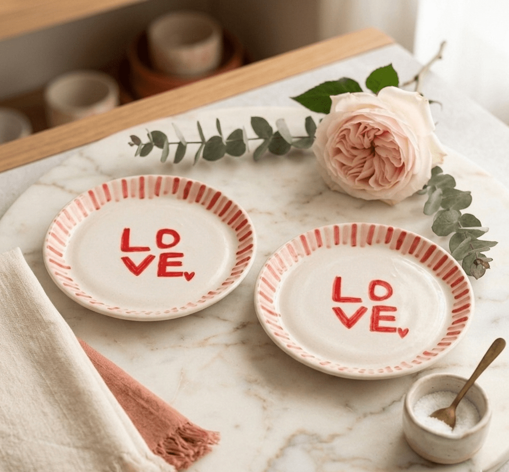 Love with Stripes Plate - 5 Inch