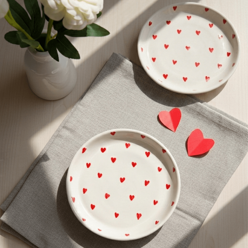 Red Heart Plate - 5 Inch