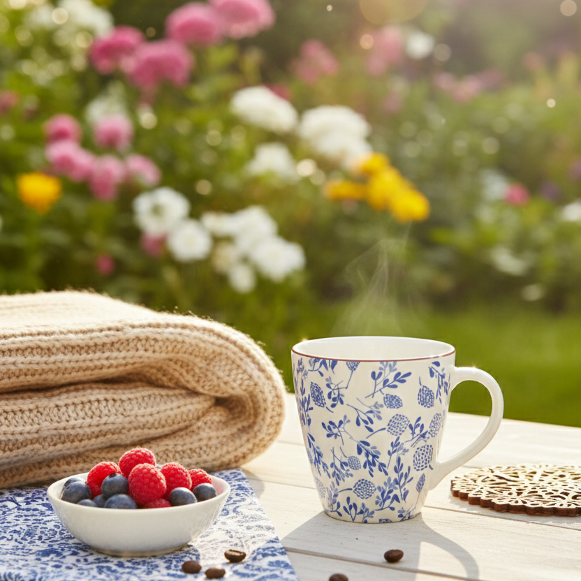 Blue Floral Mug - 250ML