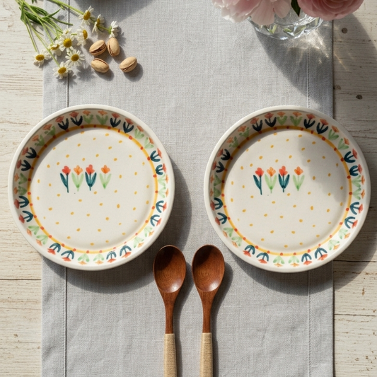 Flower Garden Plate - 5 Inch (Set of 2)