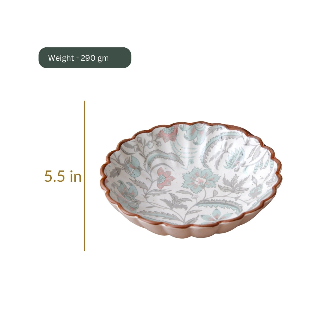 Green Flower Chaat Plate - Small