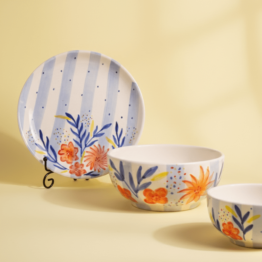 Meher Bowl, Meher Quarter Plate, Meher Serving Bowl - Set of 3