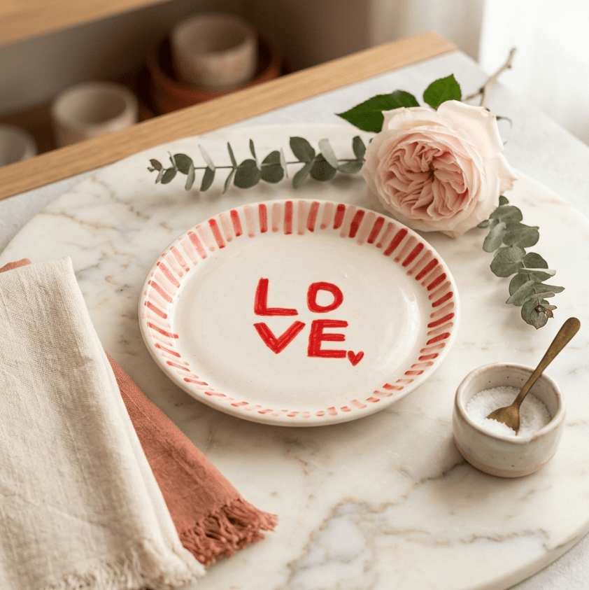 Love with Stripes Plate - 5 Inch