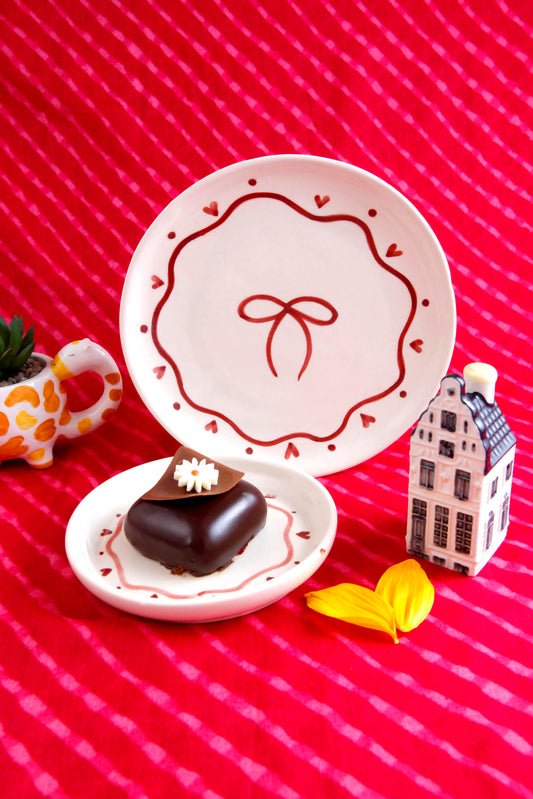 Bow Dessert & Quarter Plate Combo - 5 Inch & 7 Inch