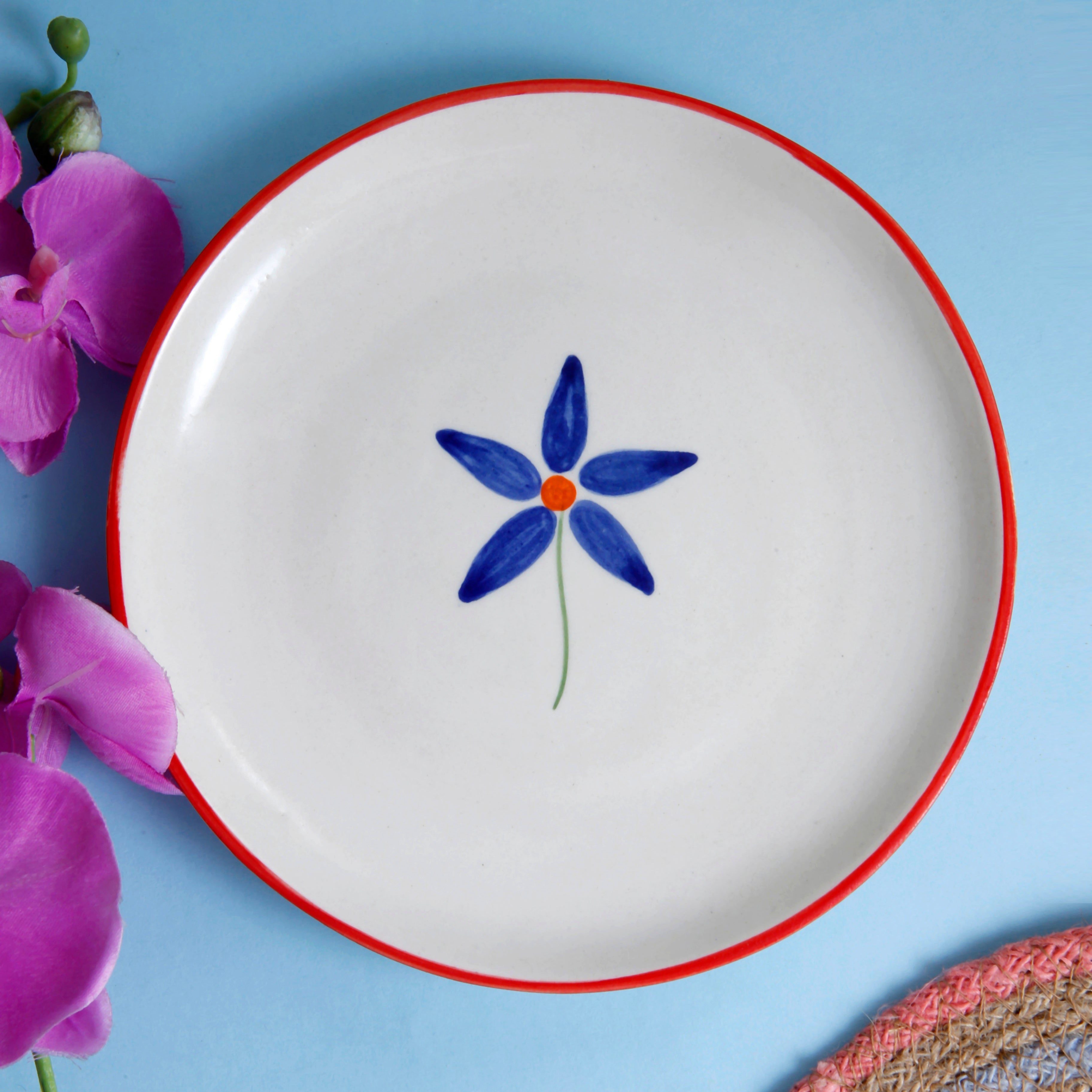 Blue Bloom Quarter Plate - 7 Inch