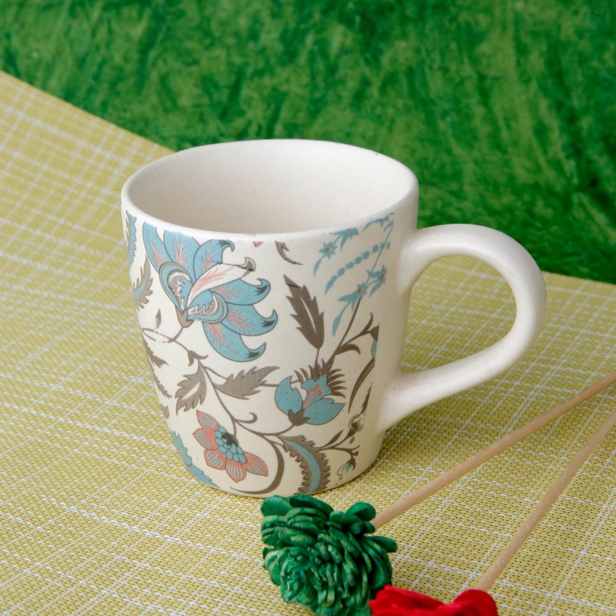 Green Flower Tea Mug - 180ML