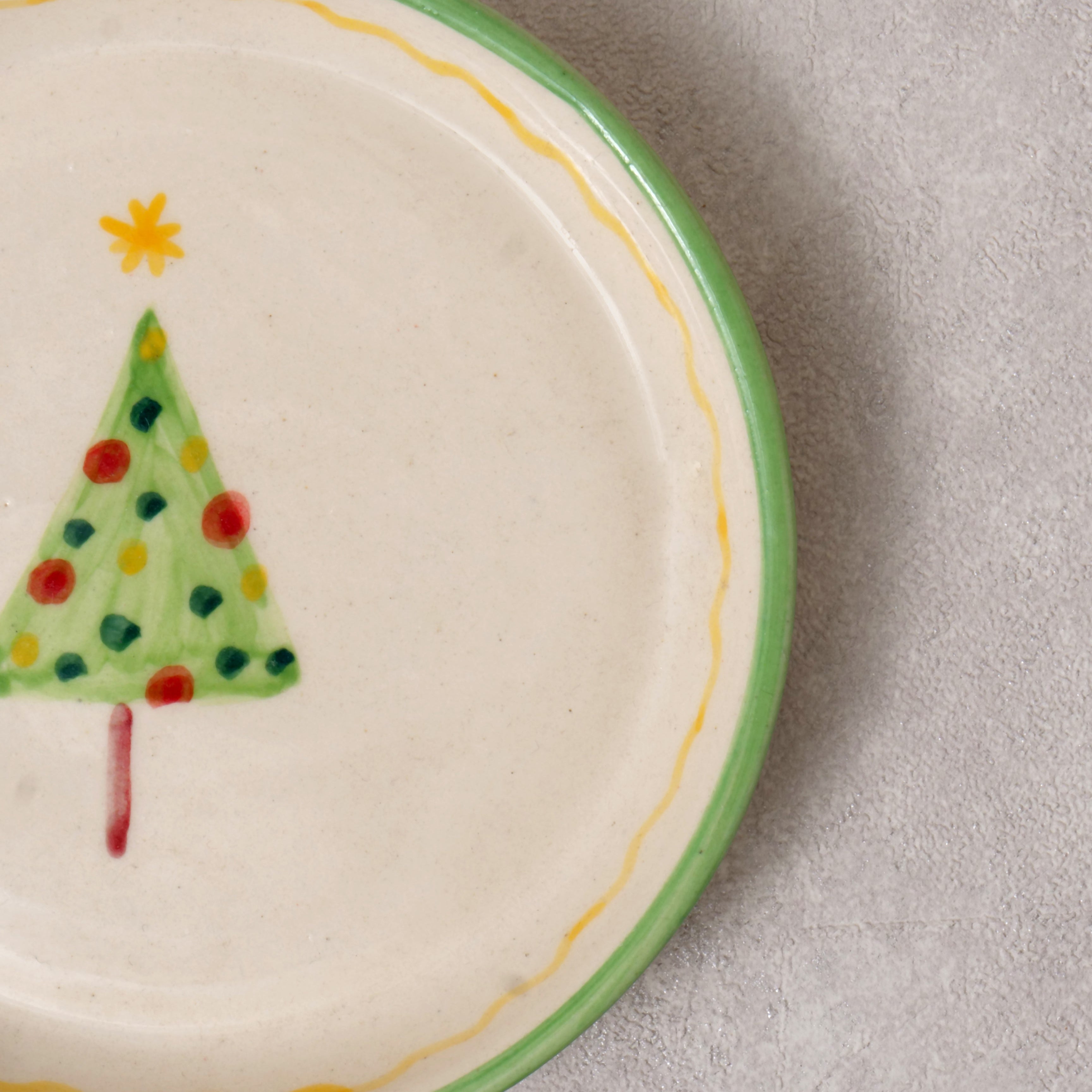 Green Christmas Tree Plate - 5 Inch
