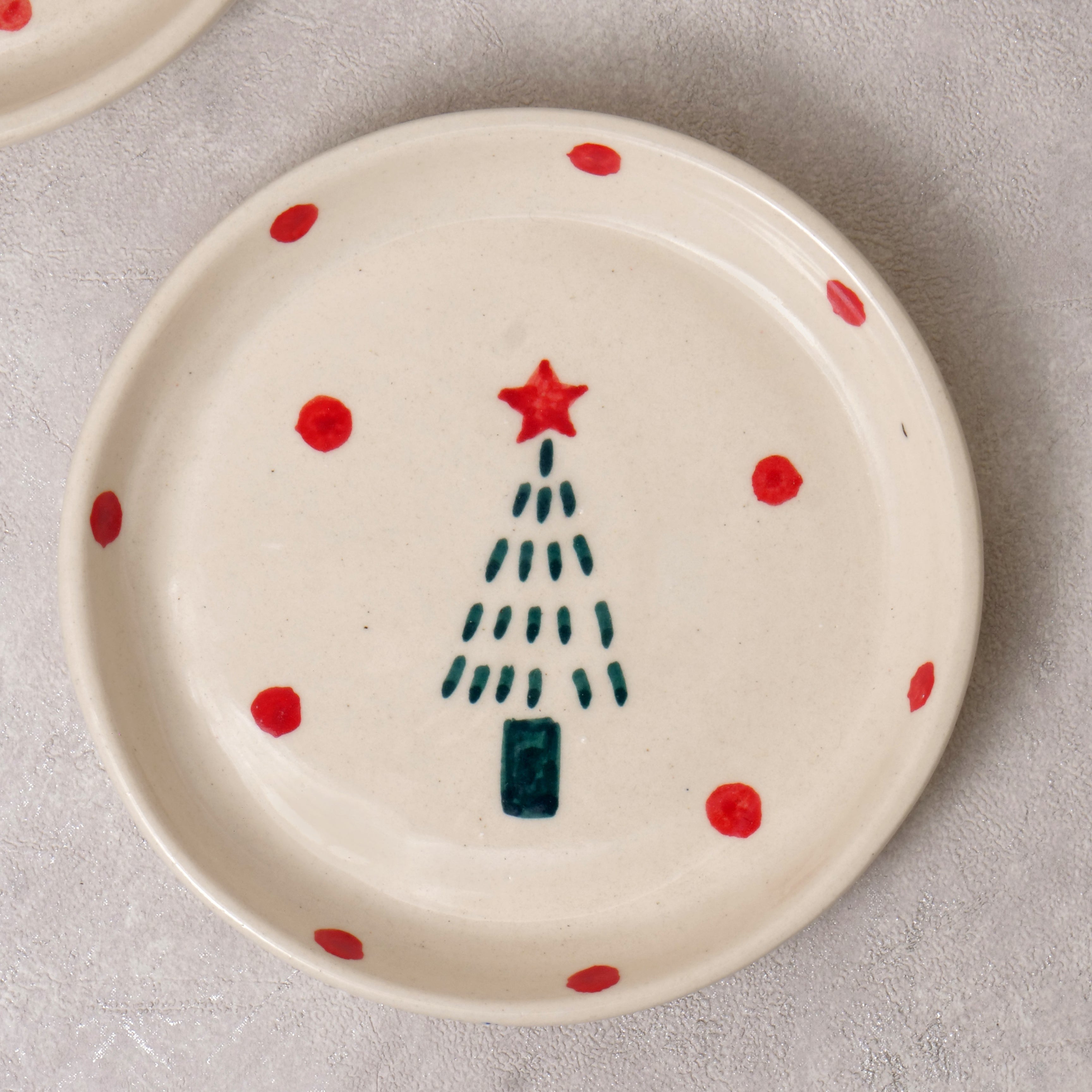 Polka Christmas Tree Plate - 5 inch