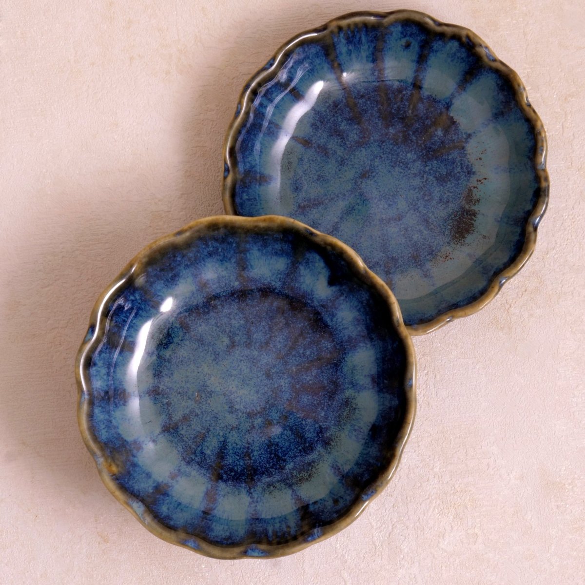 Deep Blue Chaat Plate - Small (Set of 2)