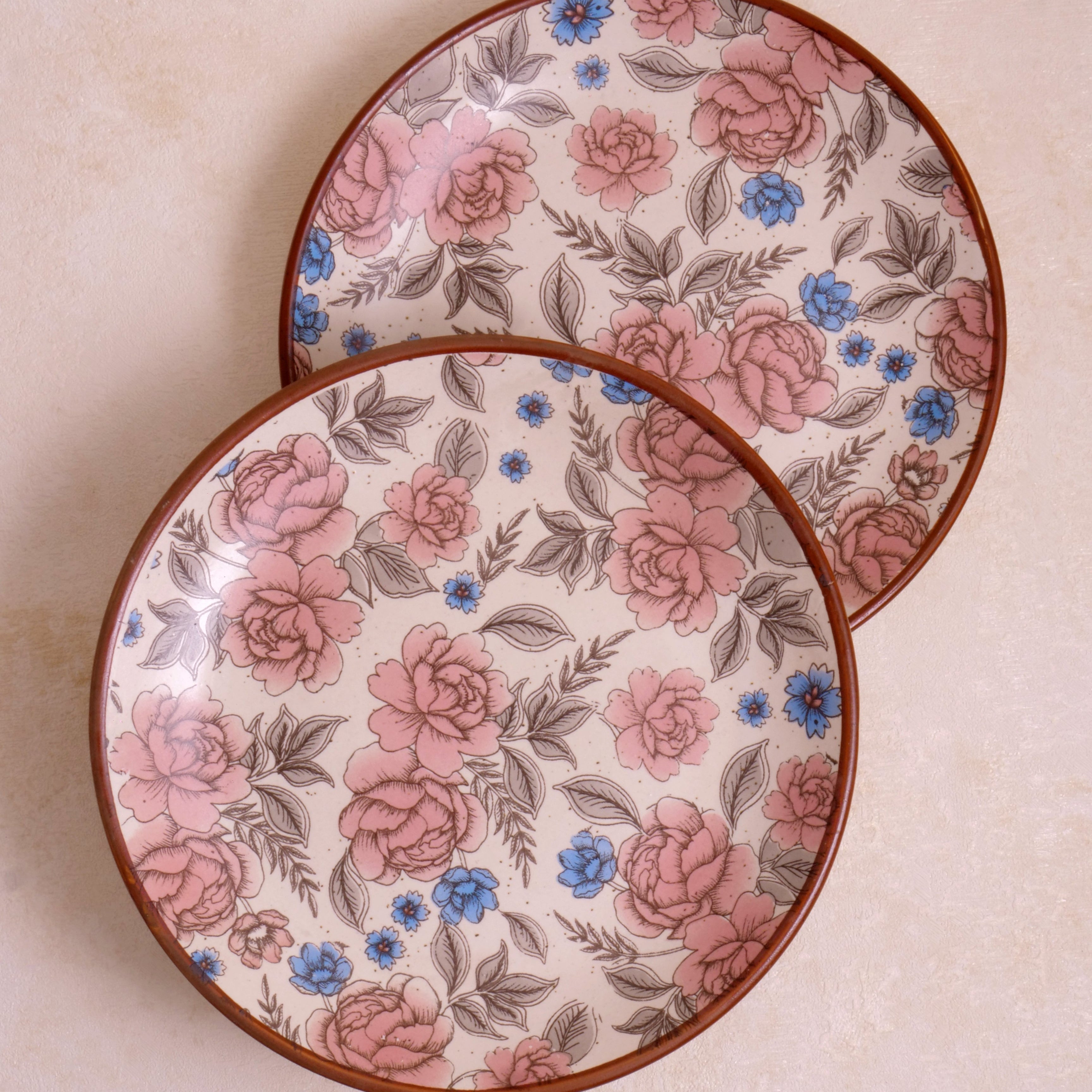 Pink Flower Dinner Plate - 10 Inch (Set of 2)