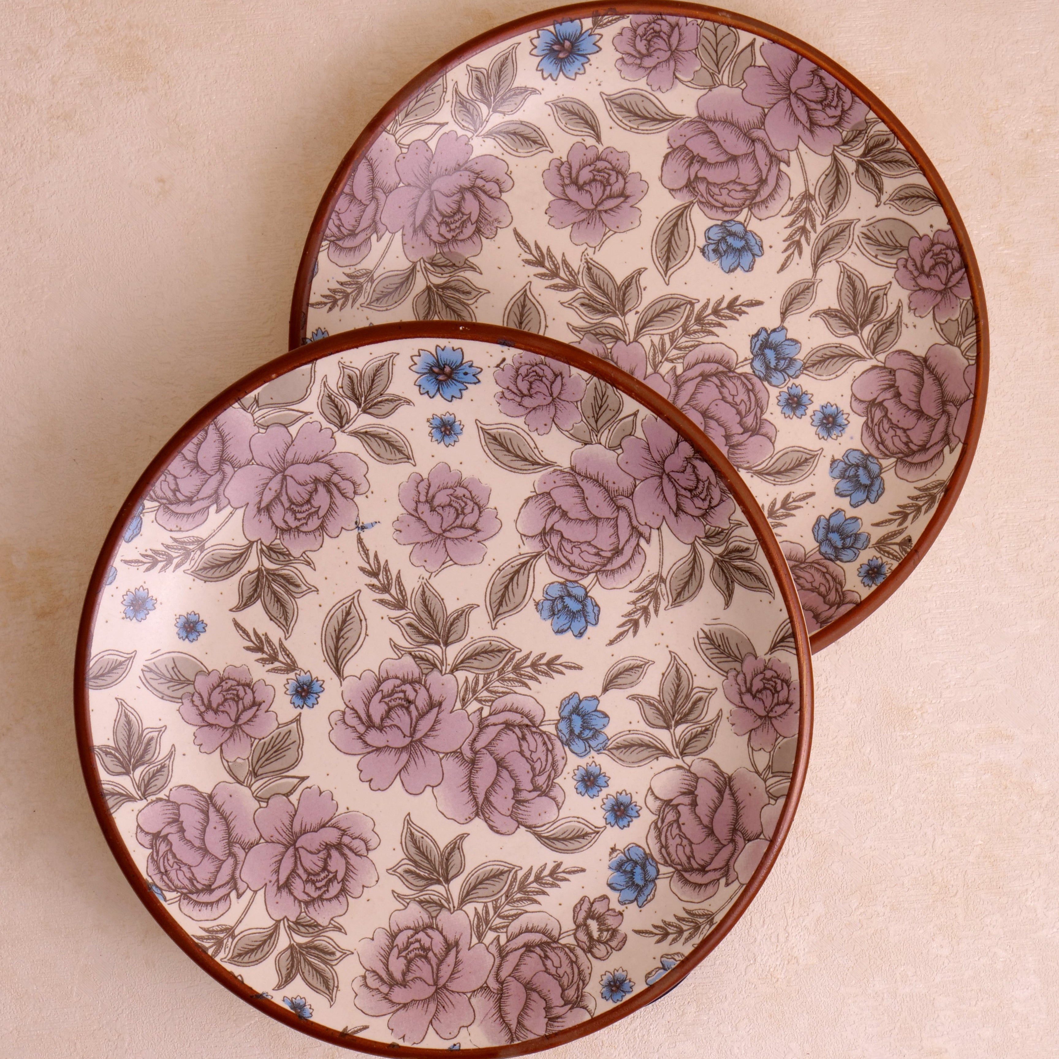 Purple Flower Quarter Plate - 7 Inch (Set of 2)