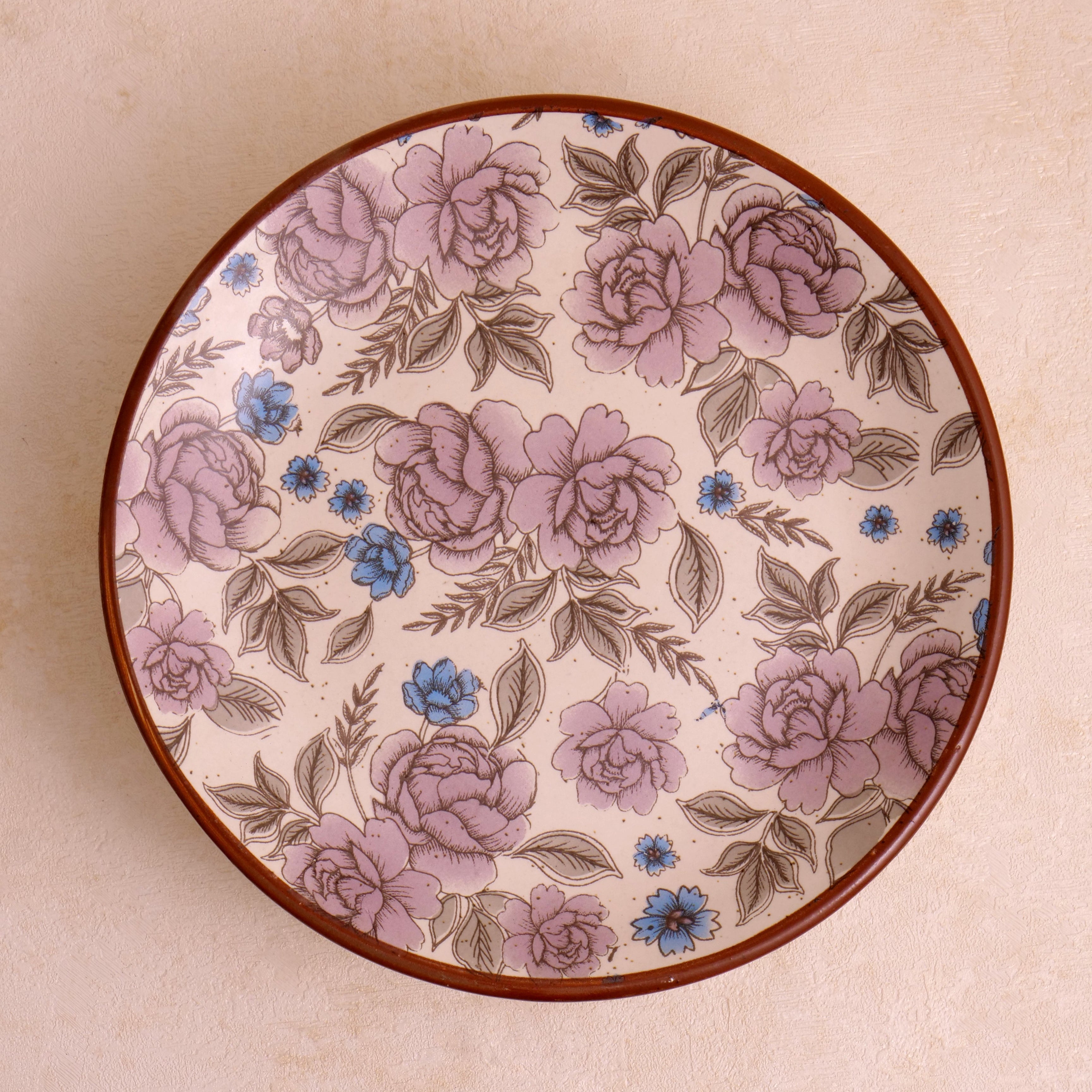 Purple Flower Quarter Plate - 7 Inch (Set of 2)