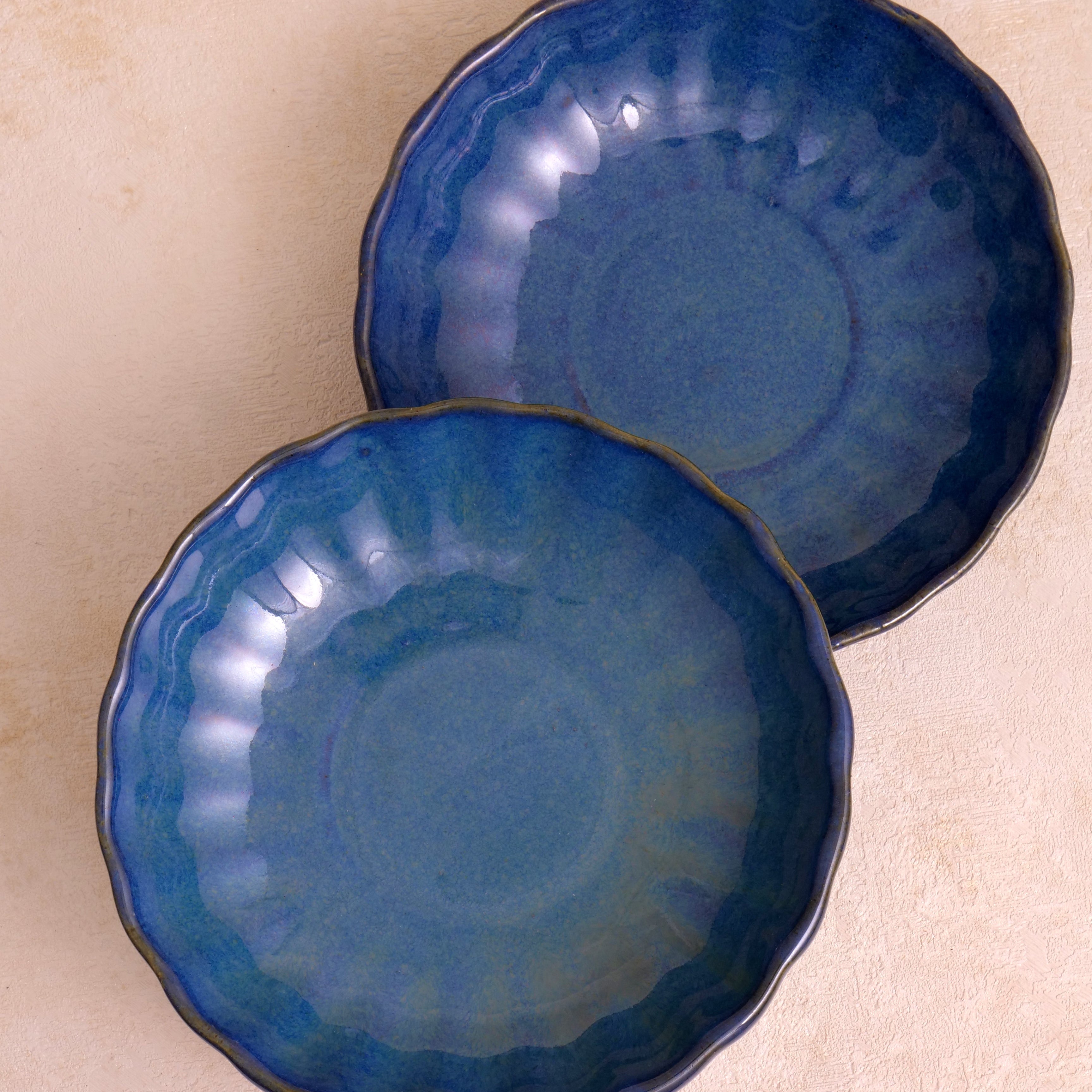 Deep Blue Chaat Plate - 5.5 Inch (Set of 2)
