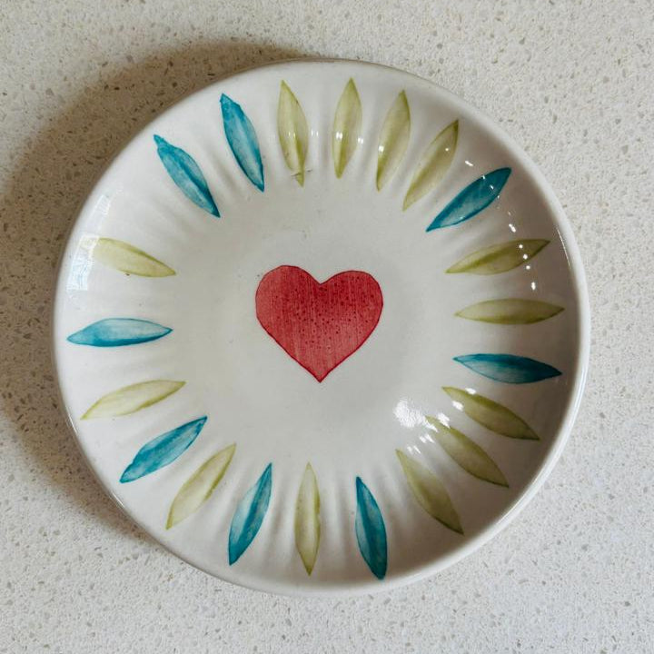 Heart and Leaf Plate - 4 Inch
