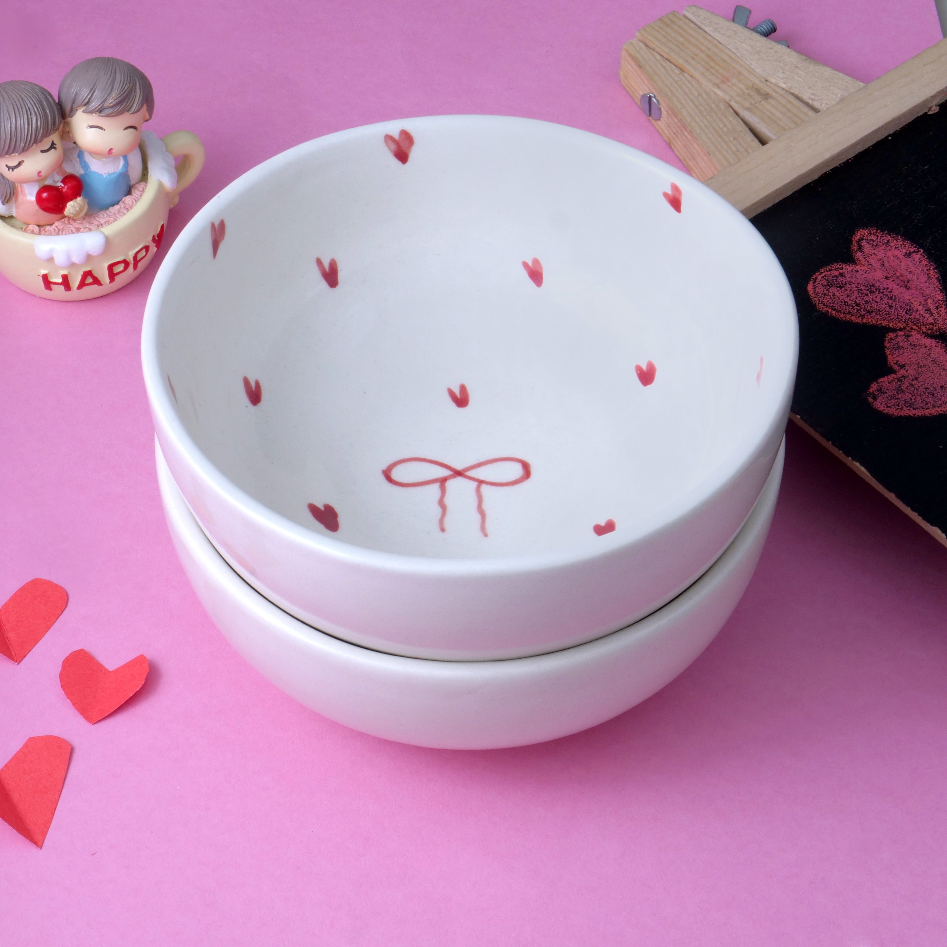 Heart & Bow Fruit Bowl - 5 Inch