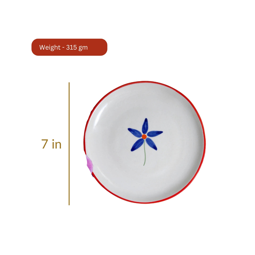 Blue Bloom Quarter Plate - 7 Inch