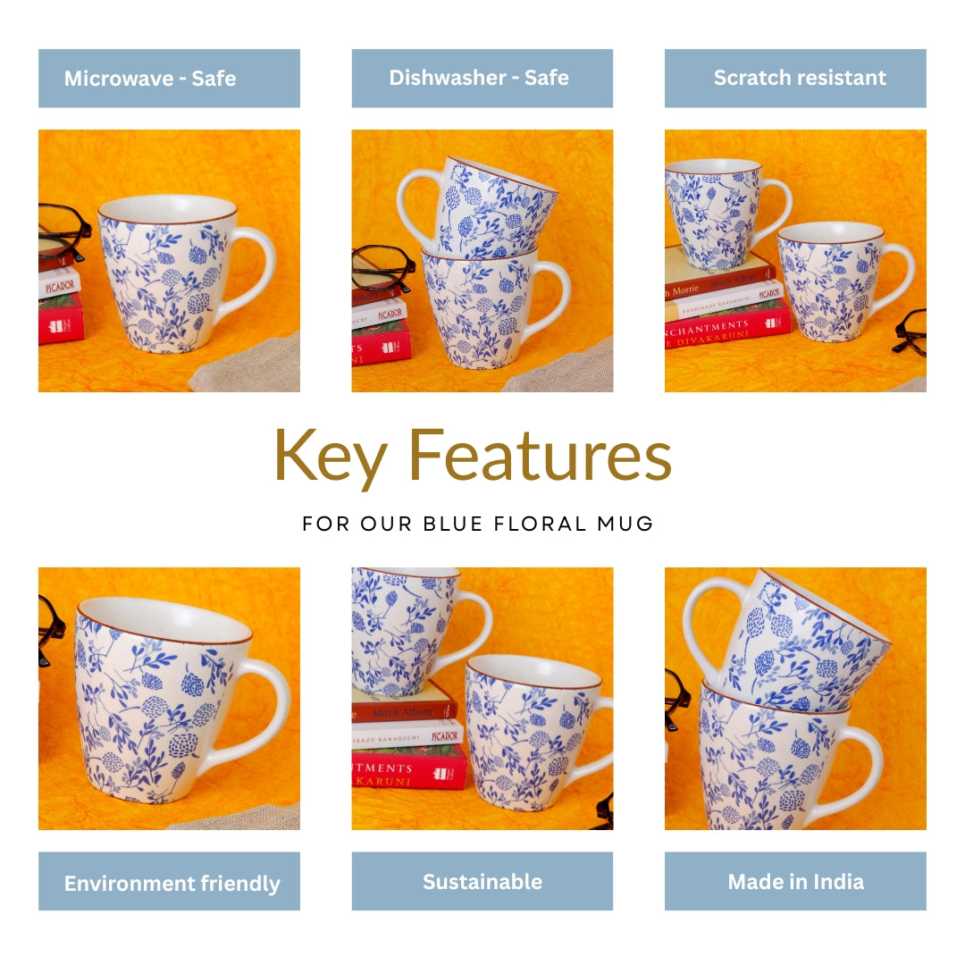 Blue Floral Mug - 250ML
