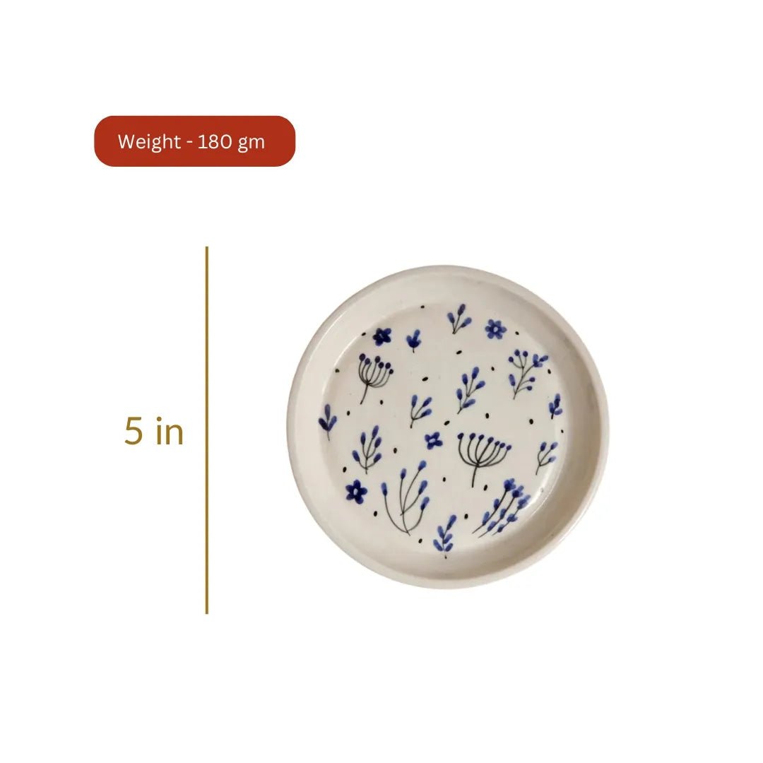 Blue Leaf Plate - 5 Inch