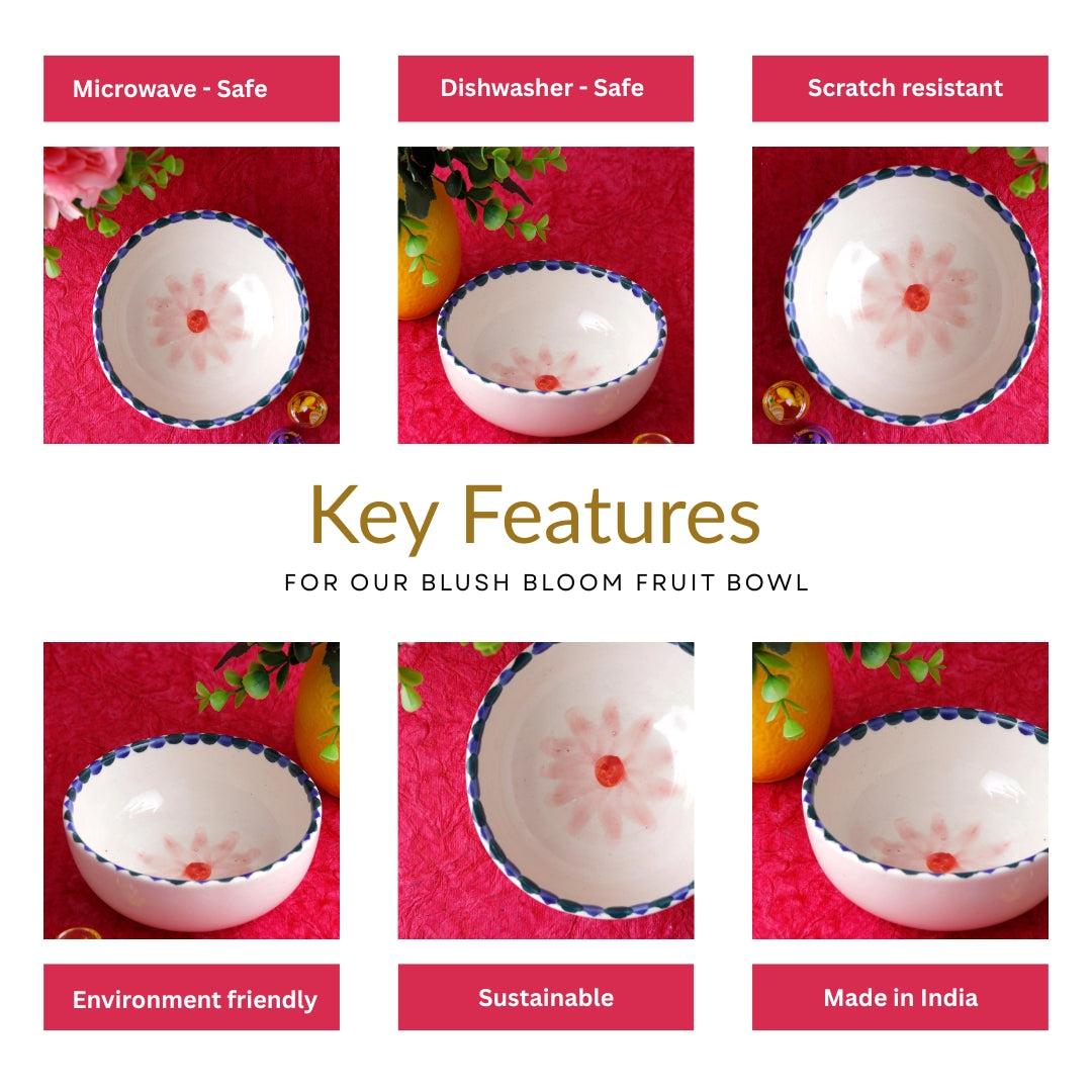 Blush Bloom Fruit Bowl - 5 Inch