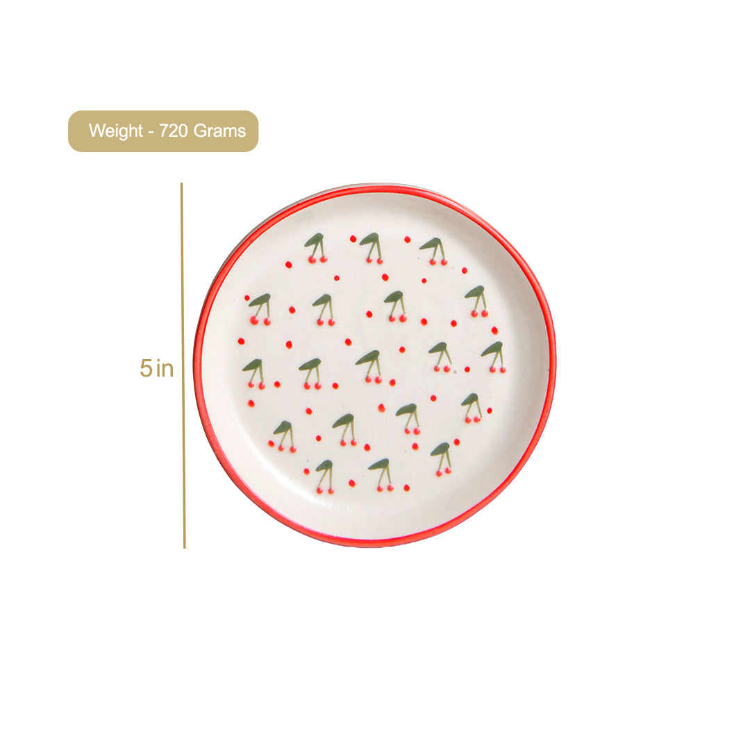 Cherry & Strawberry Plate Set of 4 - 5 Inch