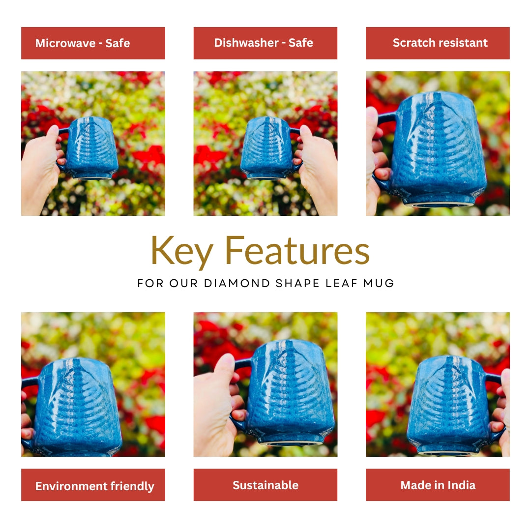 Diamond Shape Leaf Mug - 250ML