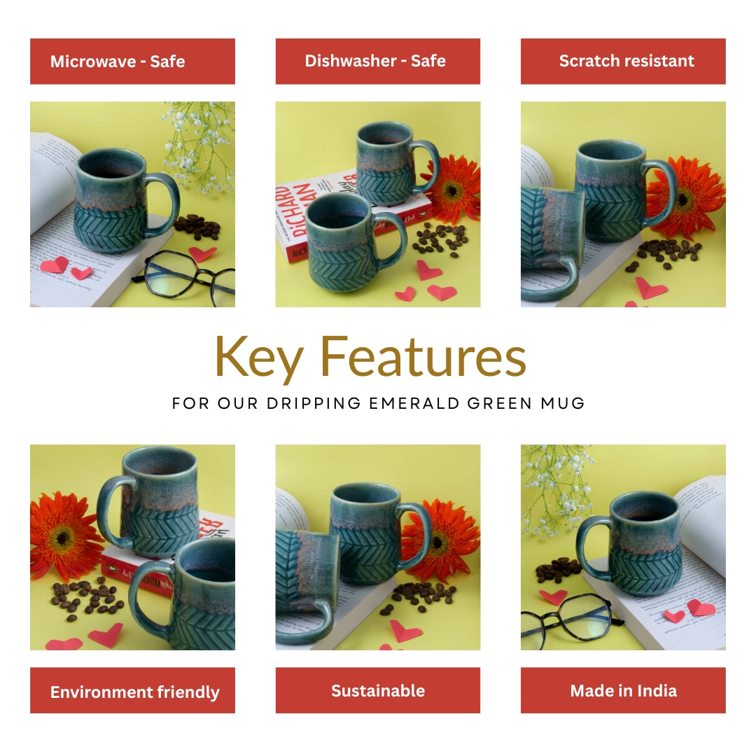 Dripping Emerald Green Mug