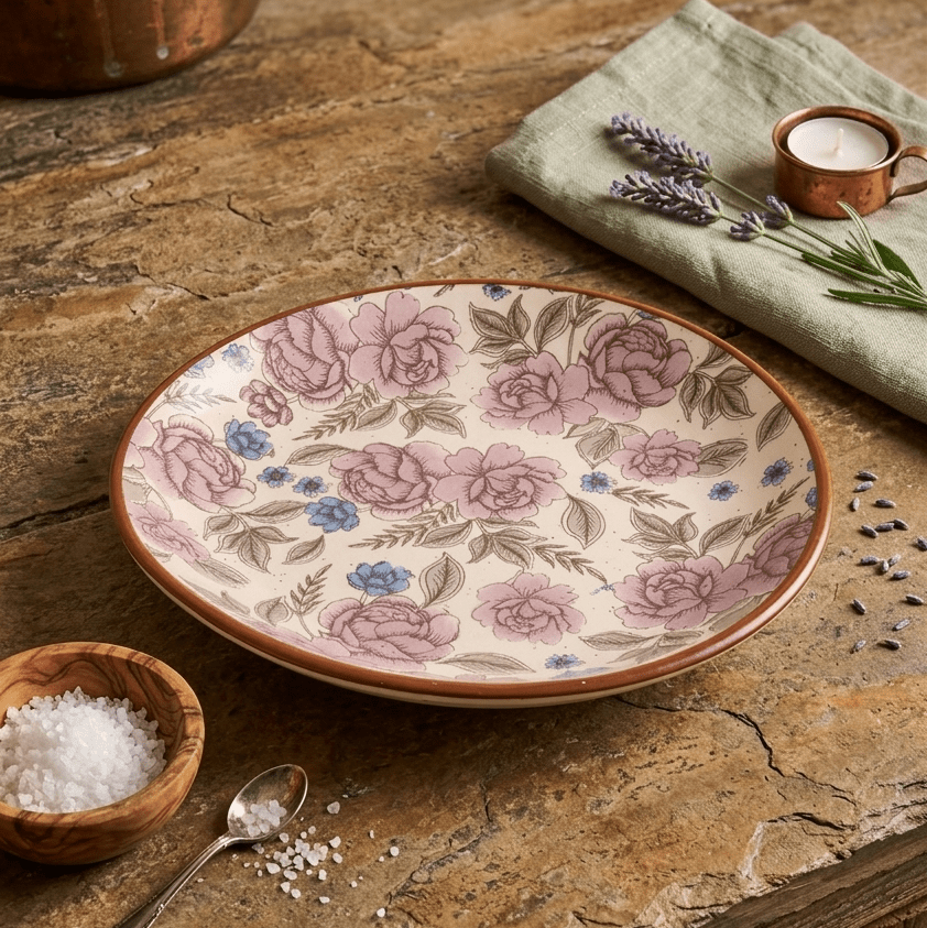 Purple Flower Quarter Plate - 7 Inch