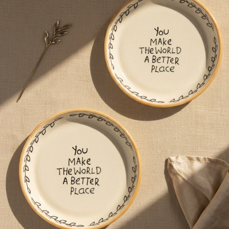 World a Better Place Plate - 5 Inch (Set of 2)