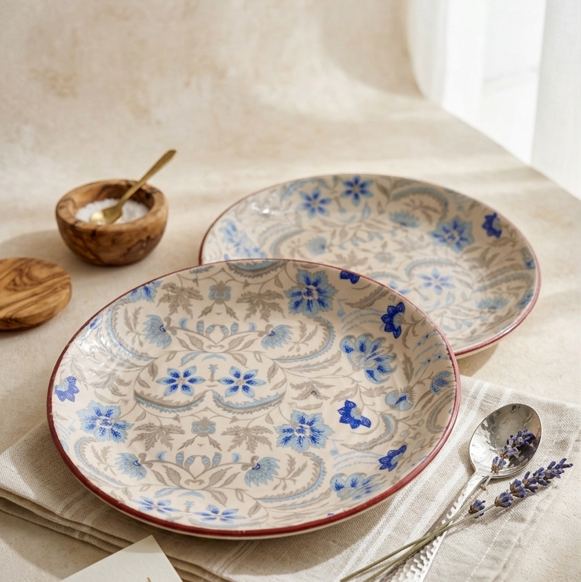 Blue Flower Salad Plate - 10 Inch (Set of 2)