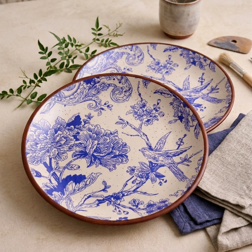 Blue Bird Quarter Plate - 7 Inch (Set of 2)