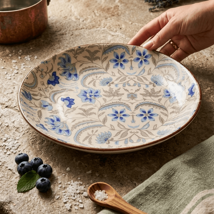 Blue Flower Salad Plate - 10 Inch