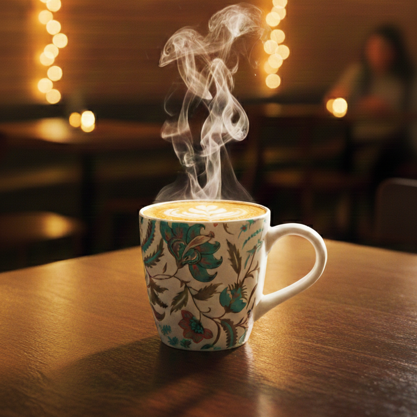 Green Flower Tea Mug - 180ML