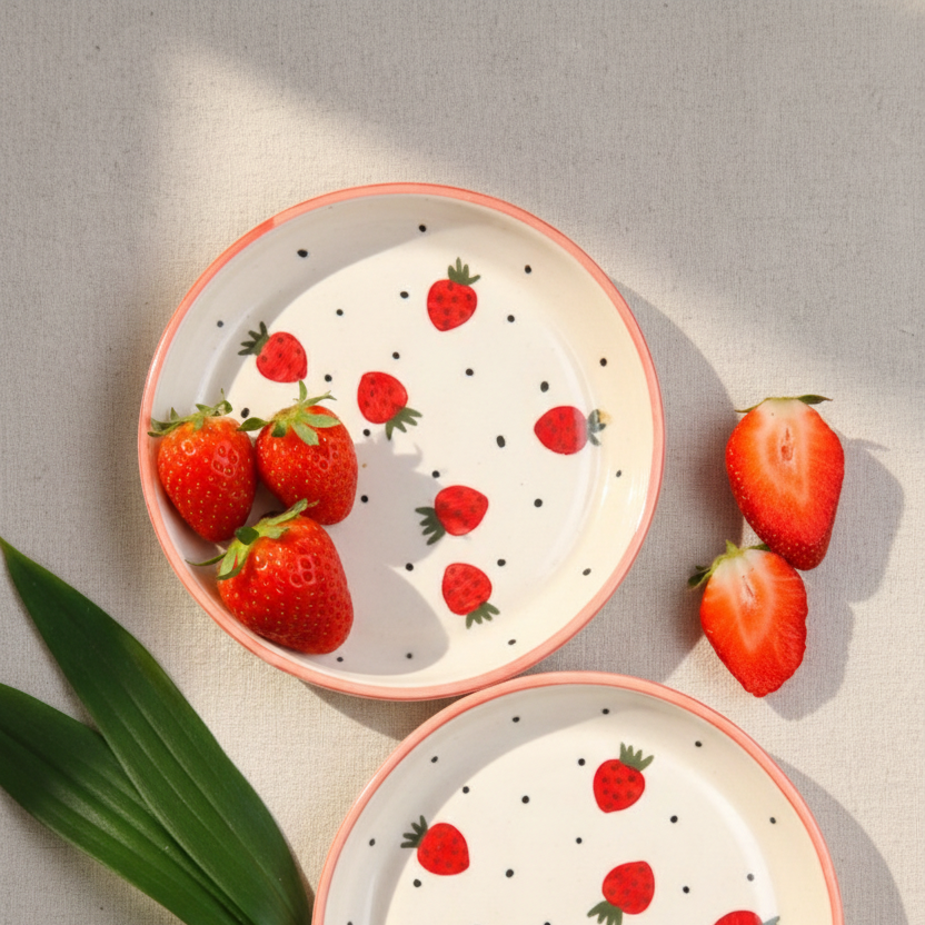 Strawberry Plate - 5 Inch (Set of 2)