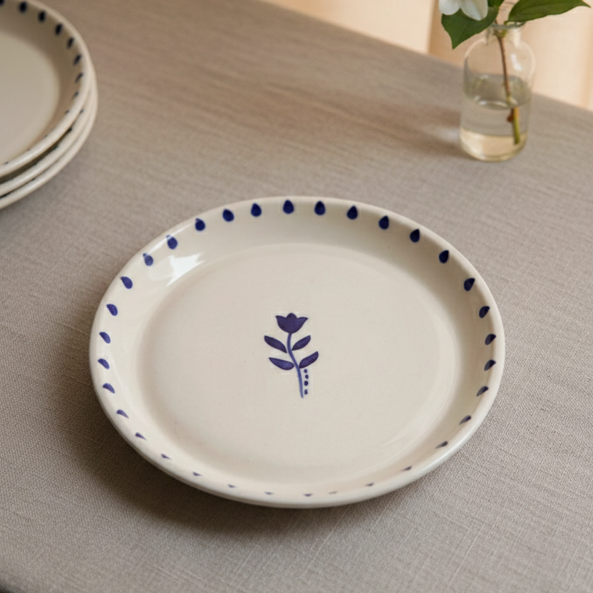 Indigo Bloom Plate - 5 Inch (Set of 2)