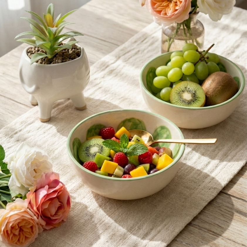 Zesty Green Fruit Bowl - 5 Inch (Set of 2)