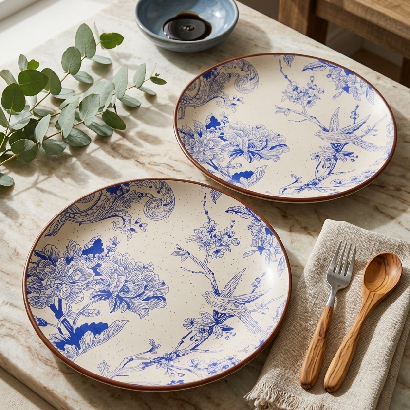 Blue Bird Dinner Plate - 10 Inch (Set of 2)