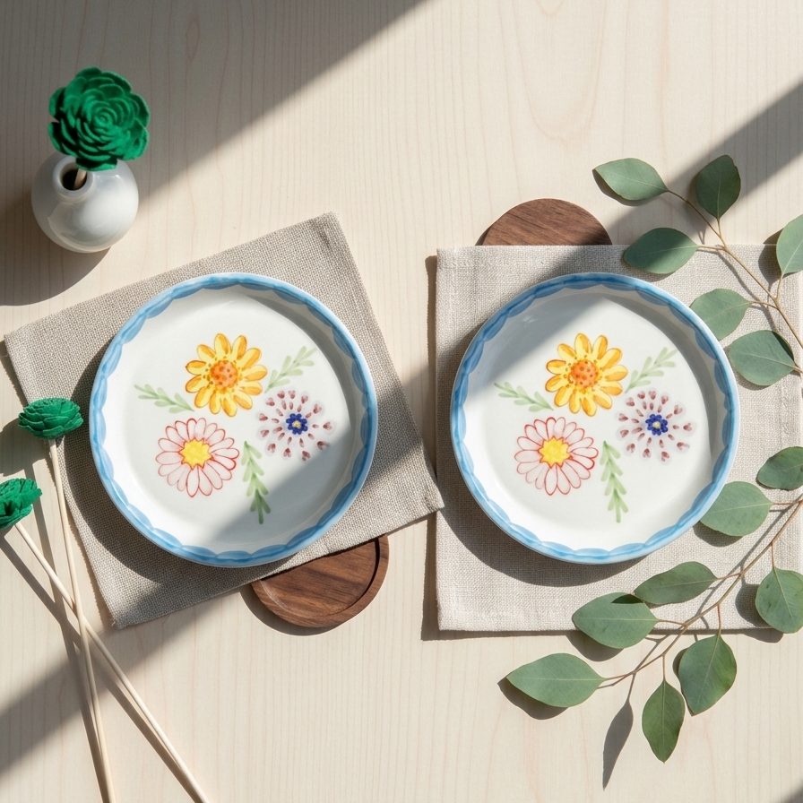 Floral Plate - 5 Inch (Set of 2)