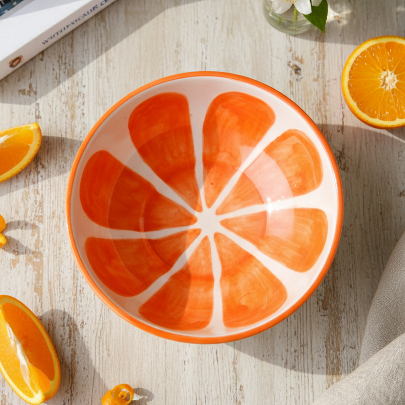 Tangerine Fruit Bowl - 5 Inch